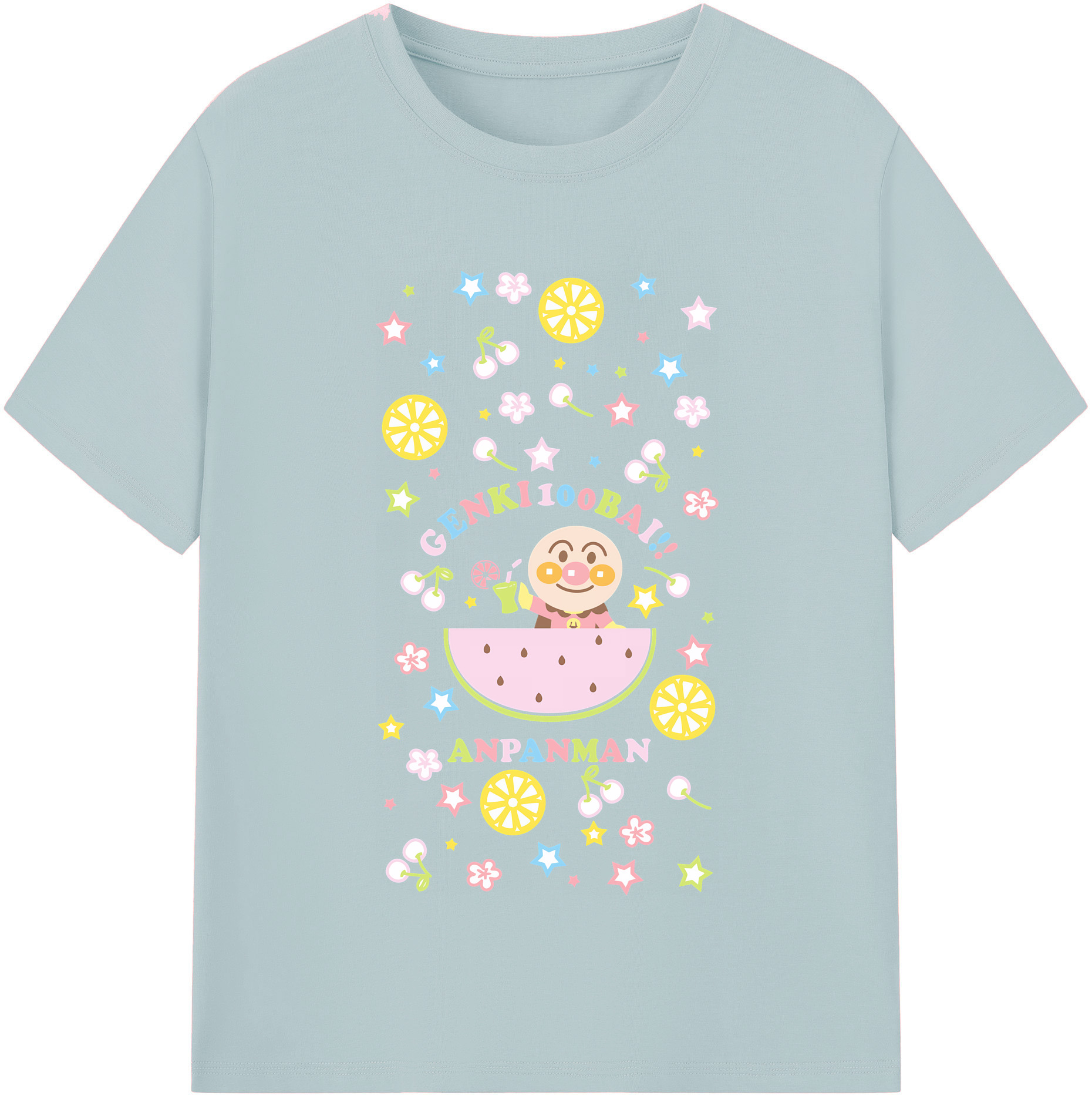 （画像用） アンパンマン Anpanman 綿100％半袖Tシャツ（フロントプリント）